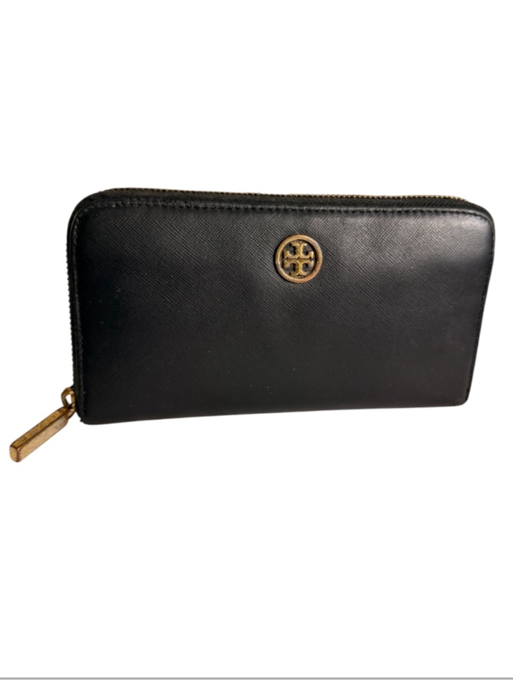 Tory Burch Robinson Black Saffiano Leather Continental Wallet